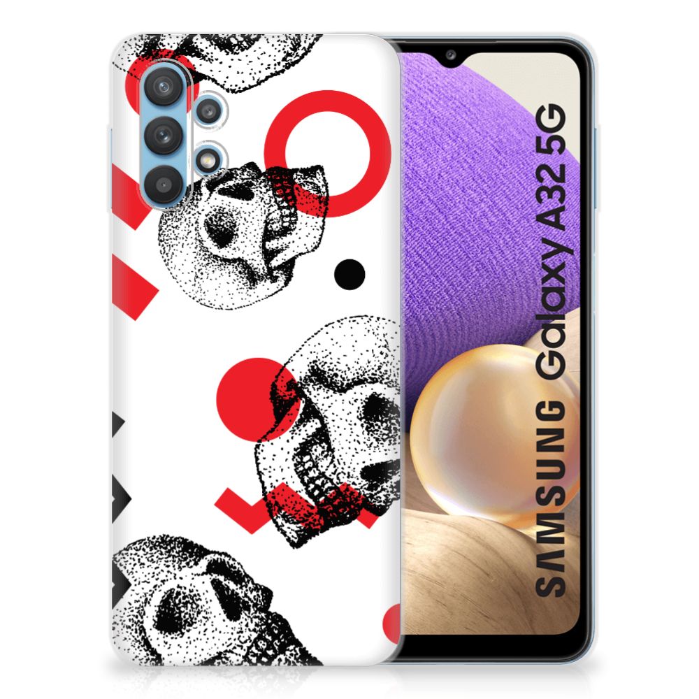 Silicone Back Case Samsung Galaxy A32 5G Skull Red B2C Telecom