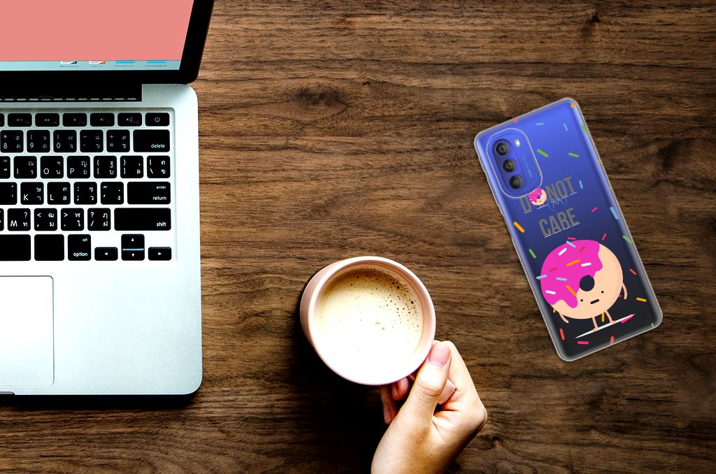 Motorola Moto G51 5G Siliconen Case Donut Roze B2C Telecom