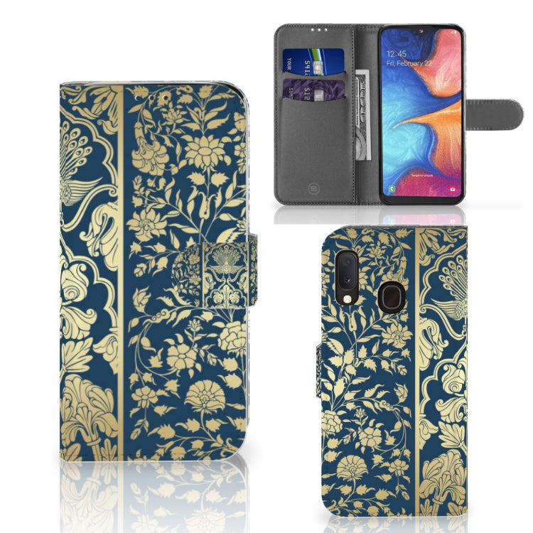 Samsung Galaxy A20e Hoesje Beige Flowers