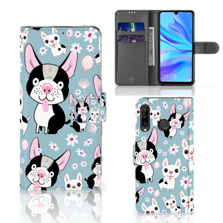 Huawei P30 Lite (2020) Telefoonhoesje met Pasjes Hondjes