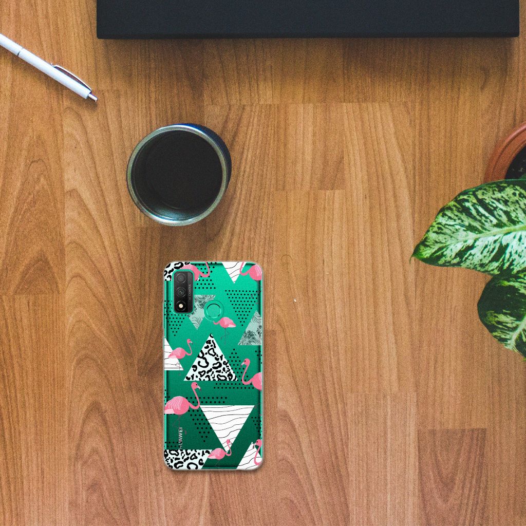 Huawei P Smart 2020 TPU Hoesje Flamingo Triangle B2C Telecom