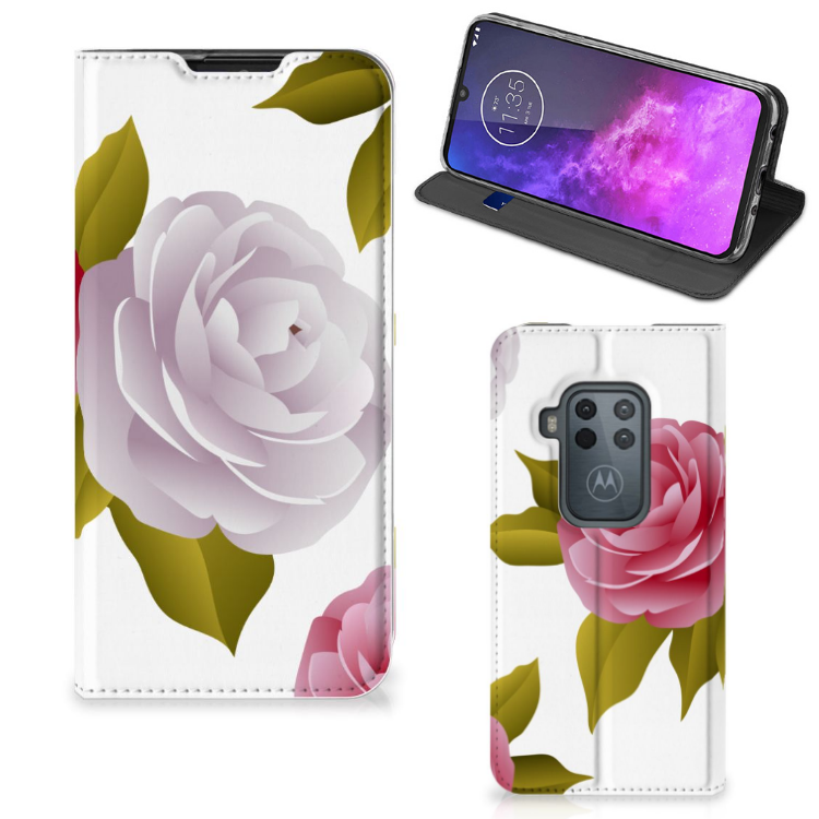 Motorola One Zoom Smart Cover Roses - B2C Telecom