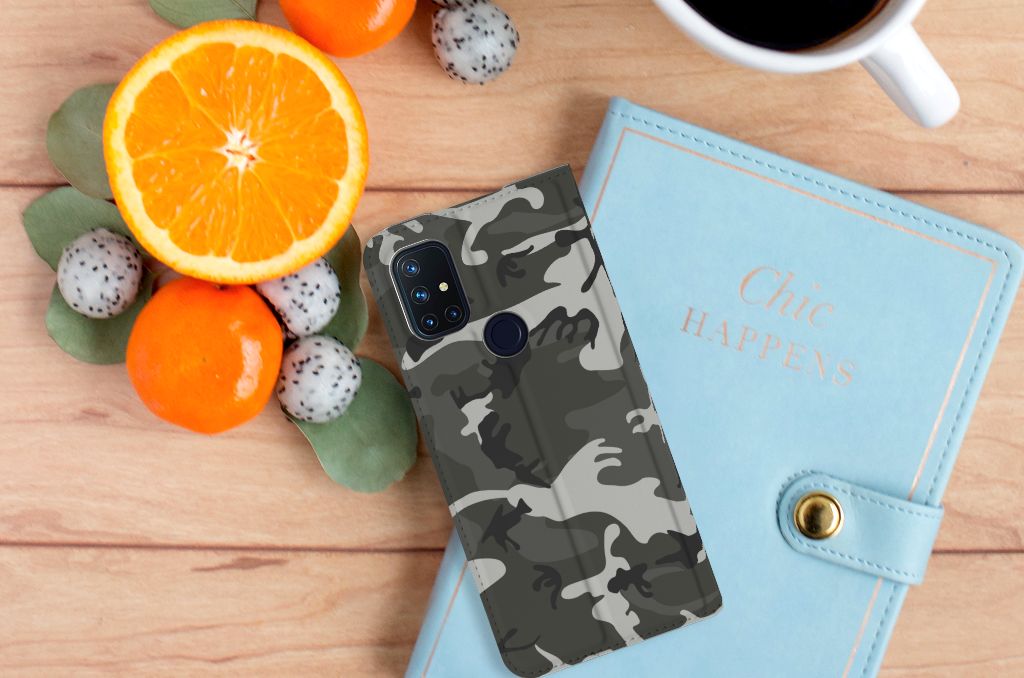 OnePlus Nord N10 5G Hoesje met Magneet Army Light - B2C Telecom