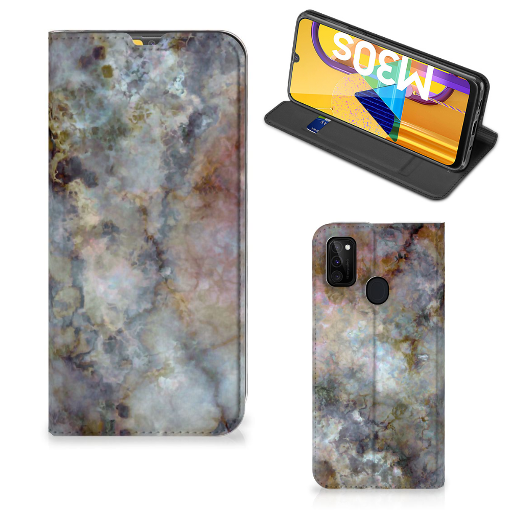 Samsung Galaxy M30s | M21 Standcase Marmer Grijs - B2C Telecom
