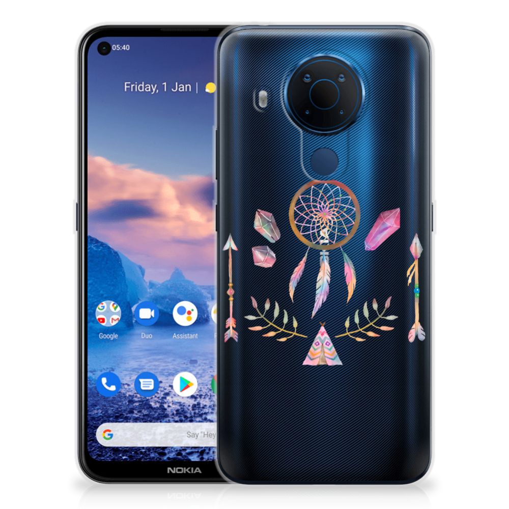 Nokia 5.4 Telefoonhoesje met Naam Boho Dreamcatcher