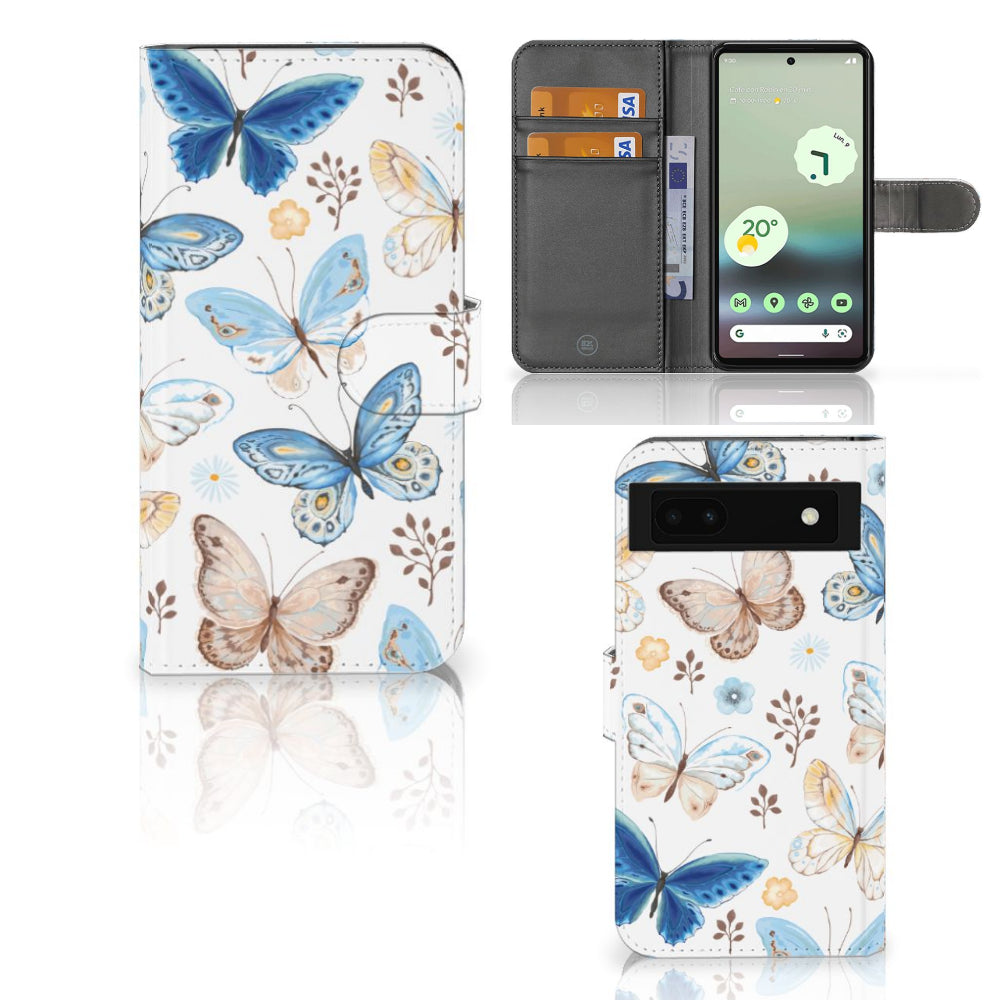 Telefoonhoesje met Pasjes voor Google Pixel 6A Vlinder
