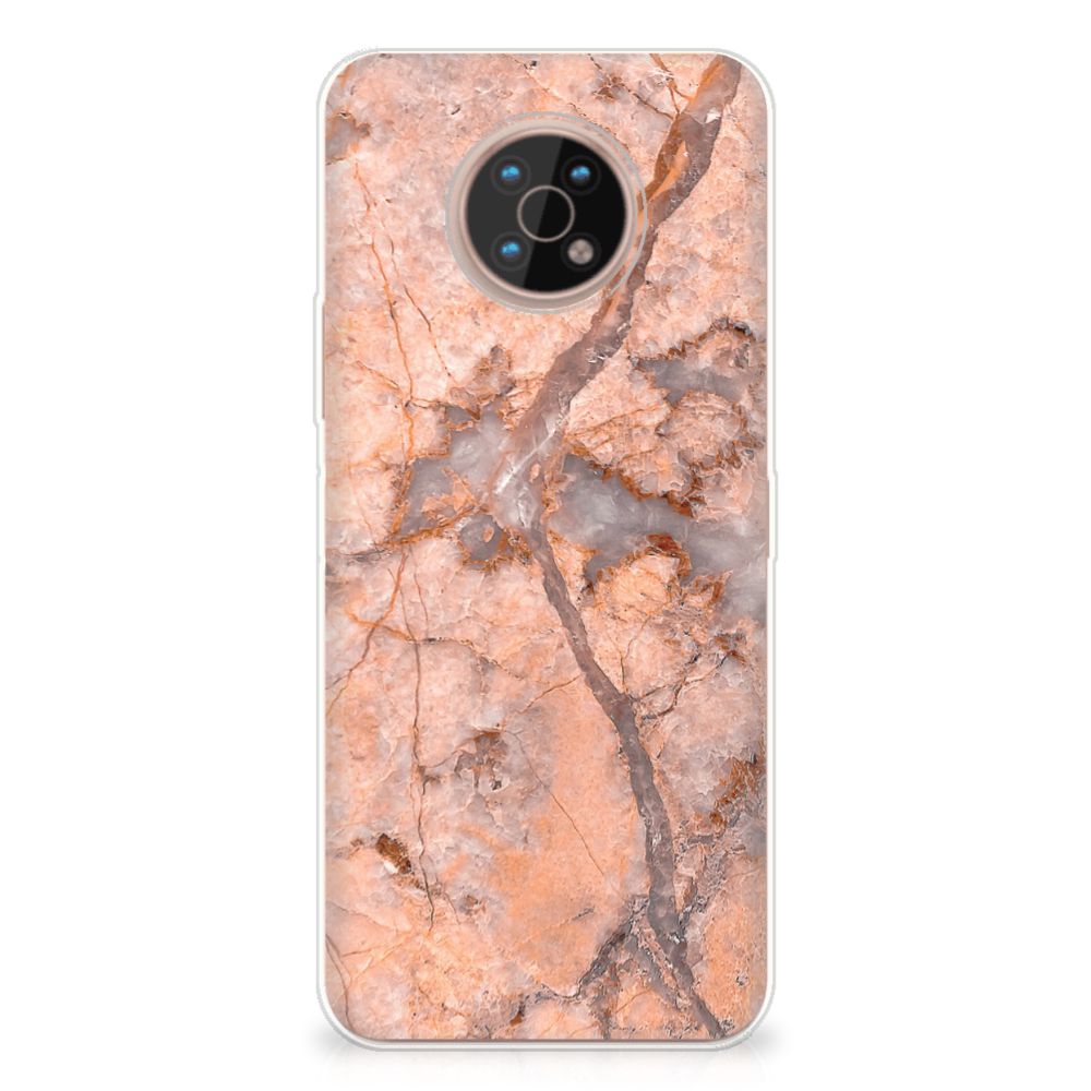 Nokia G50 TPU Siliconen Hoesje Marmer Oranje B2C Telecom