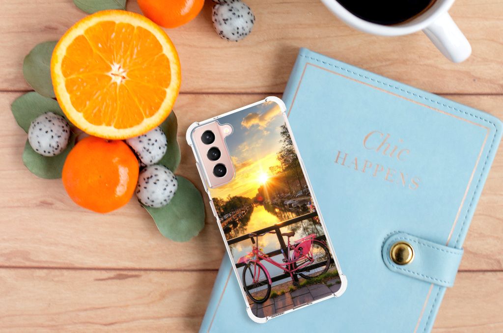 Samsung Galaxy S21 FE Telefoonhoesje met valbescherming Amsterdamse Grachten B2C Telecom