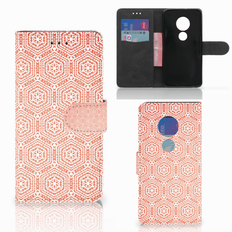 Motorola Moto G7 Play Telefoon Hoesje Pattern Orange