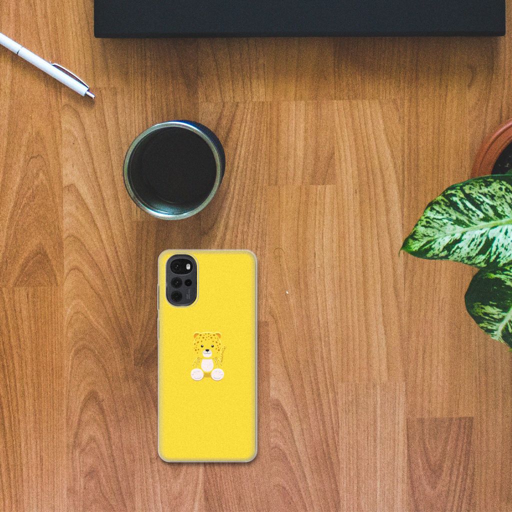 Motorola Moto G22 Telefoonhoesje met Naam Baby Leopard B2C Telecom
