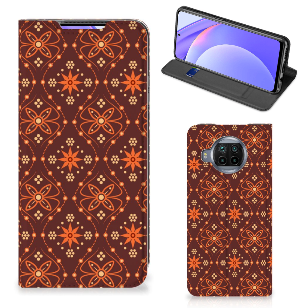 Xiaomi Mi 10T Lite Hoesje met Magneet Batik Brown - B2C Telecom
