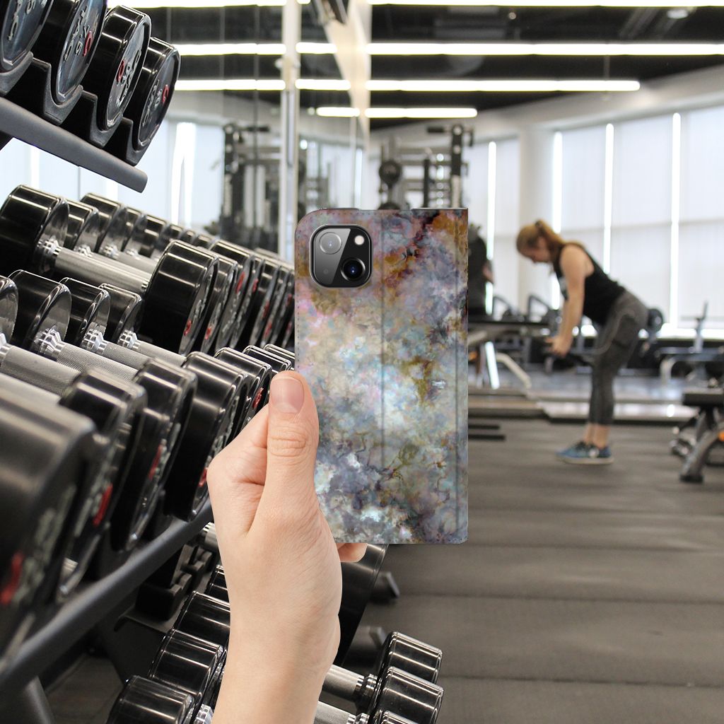 Apple iPhone 14 Plus Standcase Marmer Grijs