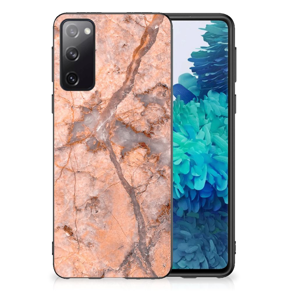 Samsung Galaxy S20 Gripcase Marmer Oranje