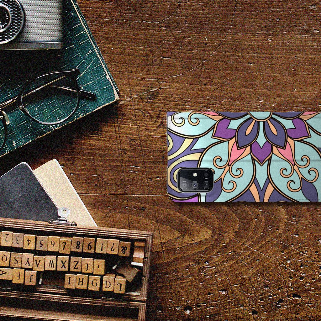 Samsung Galaxy M51 Smart Cover Purple Flower - B2C Telecom