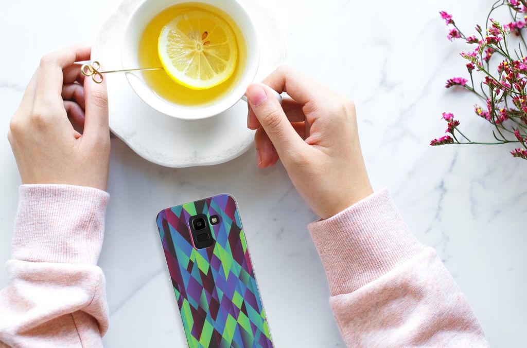 Samsung Galaxy J6 2018 TPU Hoesje Abstract Green Blue
