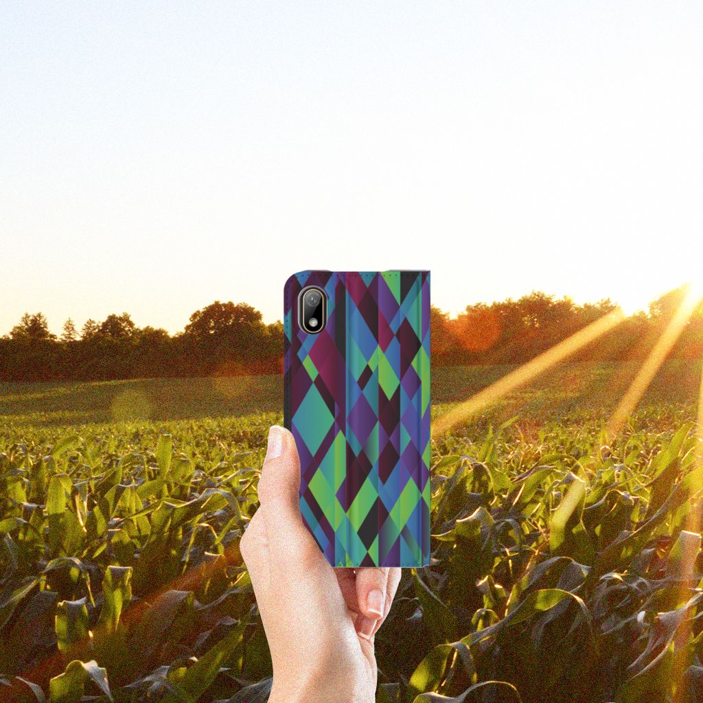 Huawei Y5 (2019) Stand Case Abstract Green Blue - B2C Telecom
