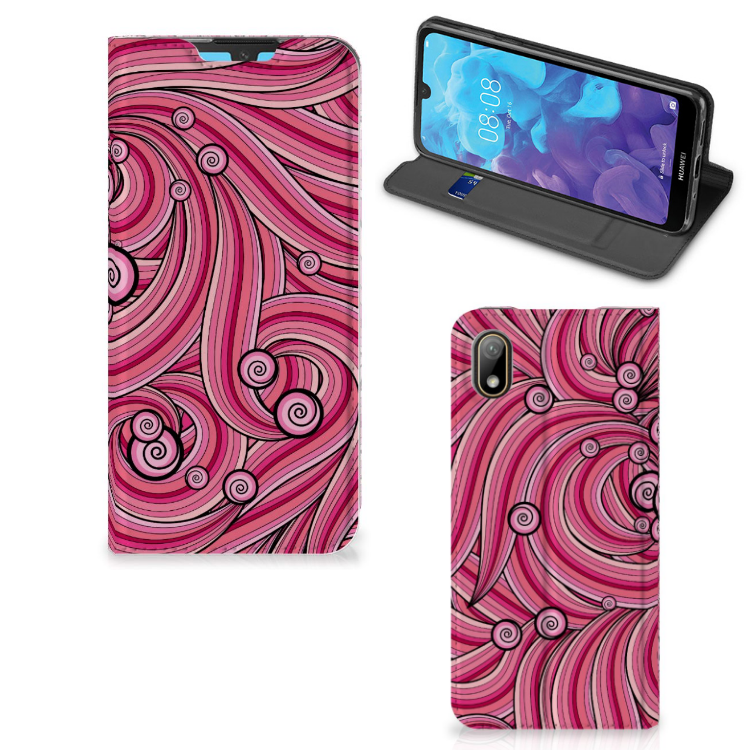 Huawei Y5 (2019) Bookcase Swirl Pink - B2C Telecom