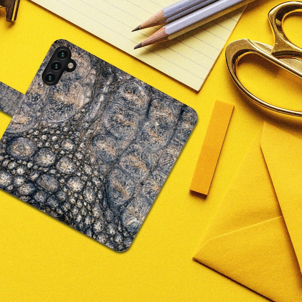 Samsung Galaxy A04s | Samsung Galaxy A13 5G Telefoonhoesje met Pasjes Krokodillenprint