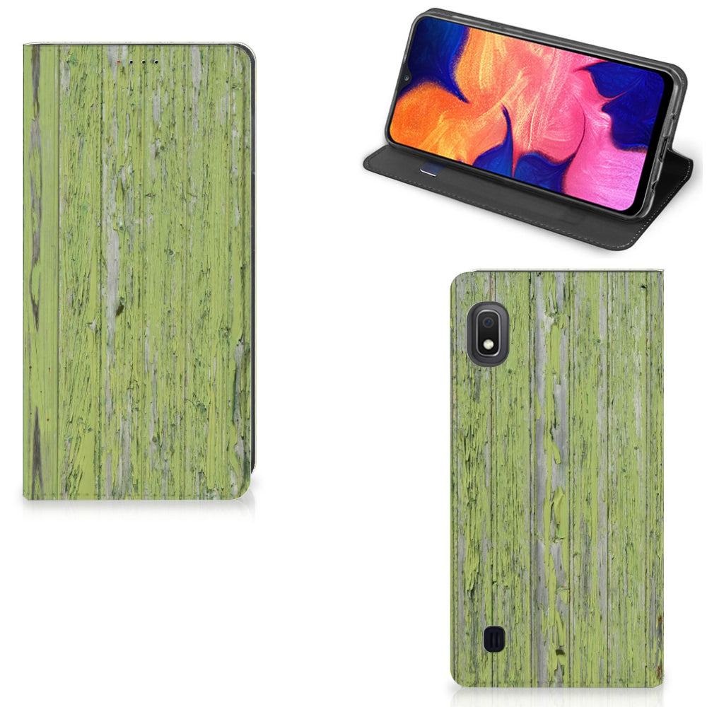 Samsung Galaxy A10 Book Wallet Case Green Wood