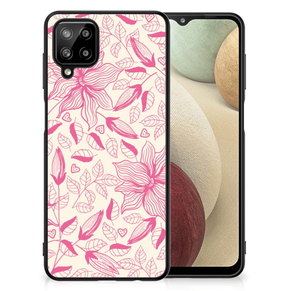 Samsung Galaxy A12 Bloemen Hoesje Pink Flowers B2C Telecom