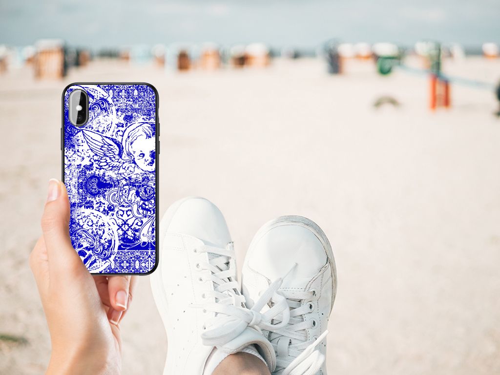 Telefoonhoesje iPhone X | Xs Angel Skull Blauw B2C Telecom