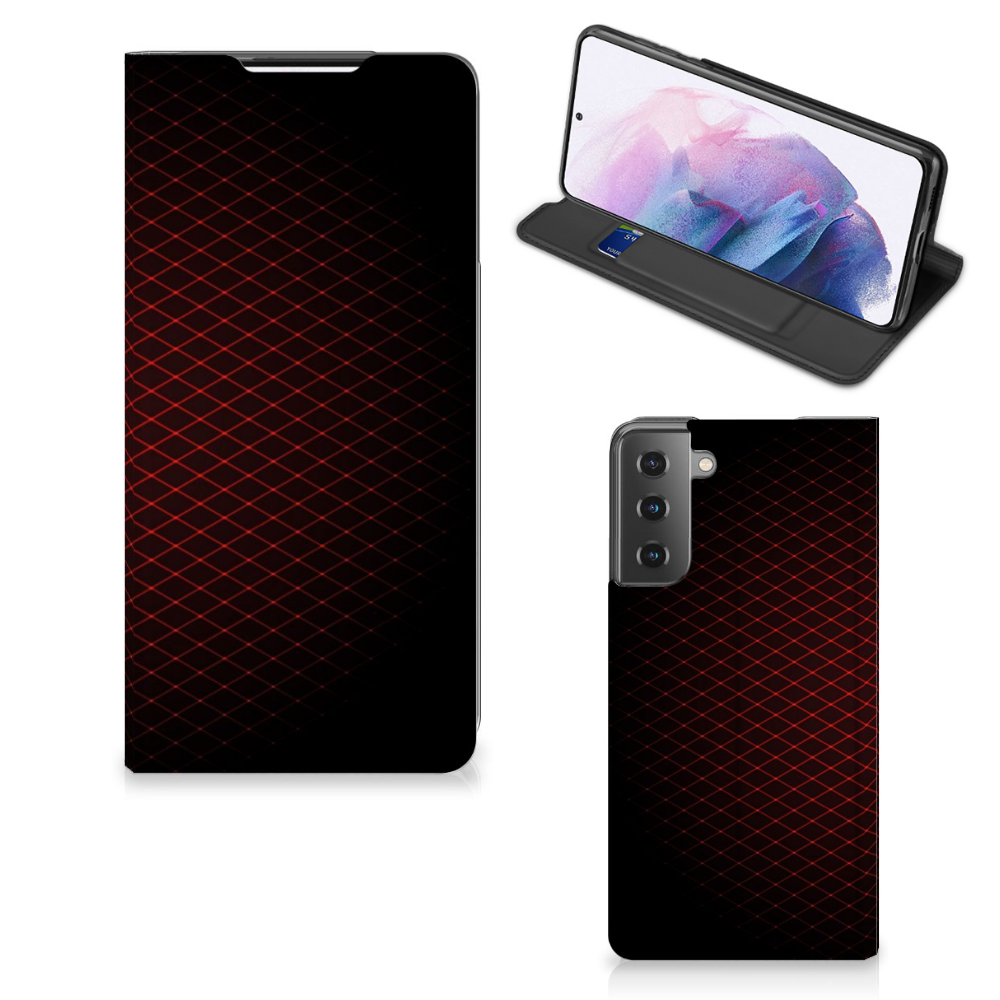Samsung Galaxy S21 Plus Hoesje met Magneet Geruit Rood - B2C Telecom