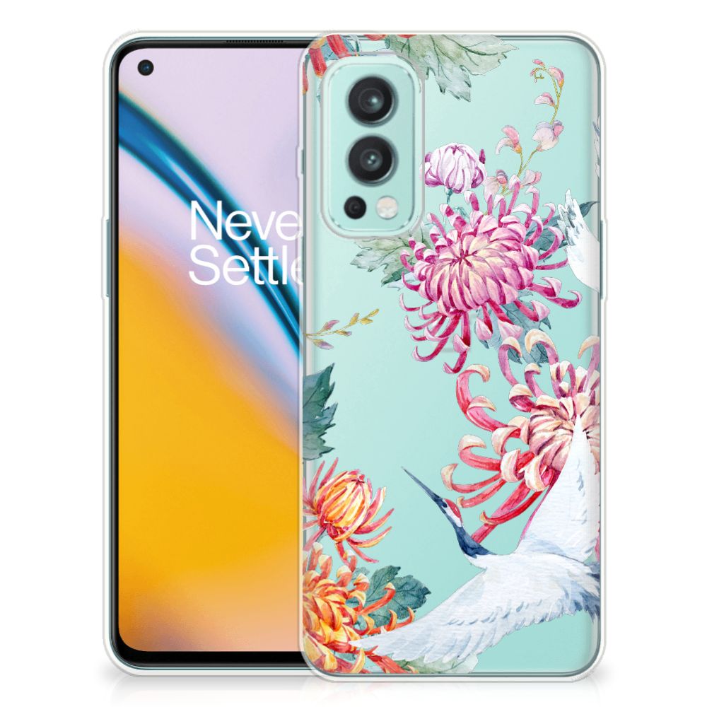 OnePlus Nord 2 5G TPU Hoesje Bird Flowers