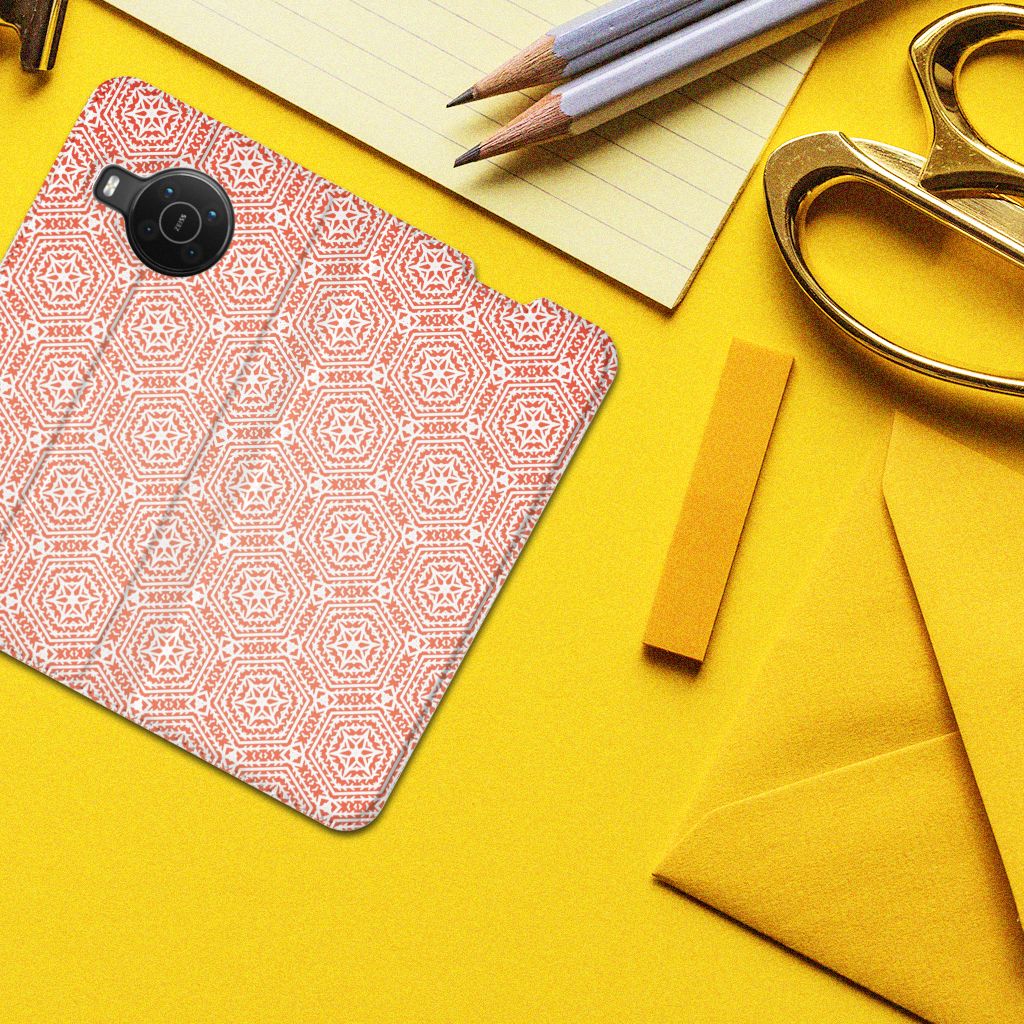 Nokia X20 | X10 Hoesje met Magneet Pattern Orange - B2C Telecom
