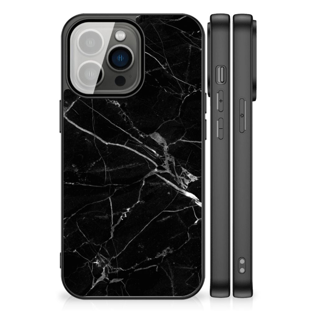 iPhone 13 Pro Marmeren Print Telefoonhoesje Marmer Zwart - Origineel Cadeau Vader B2C Telecom