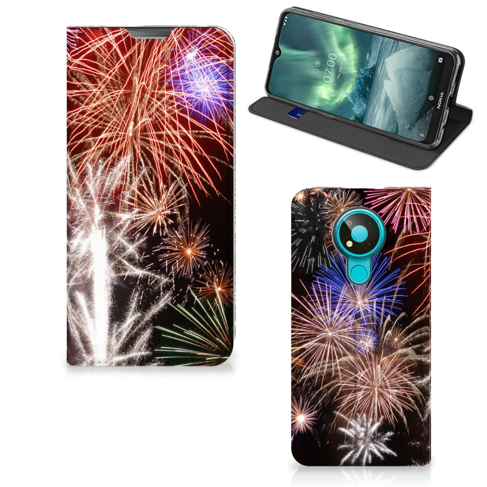 Nokia 3.4 Hippe Standcase Vuurwerk - B2C Telecom