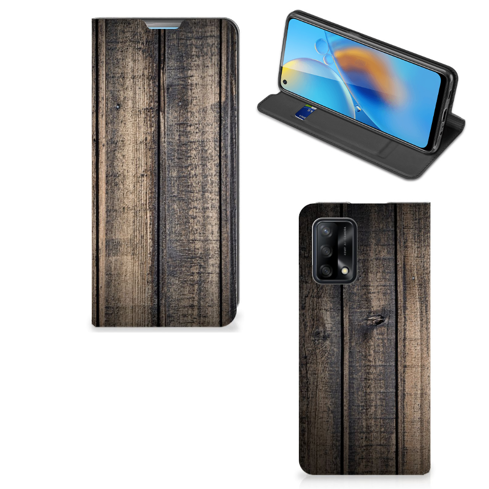 OPPO A74 4G Book Wallet Case Steigerhout - B2C Telecom