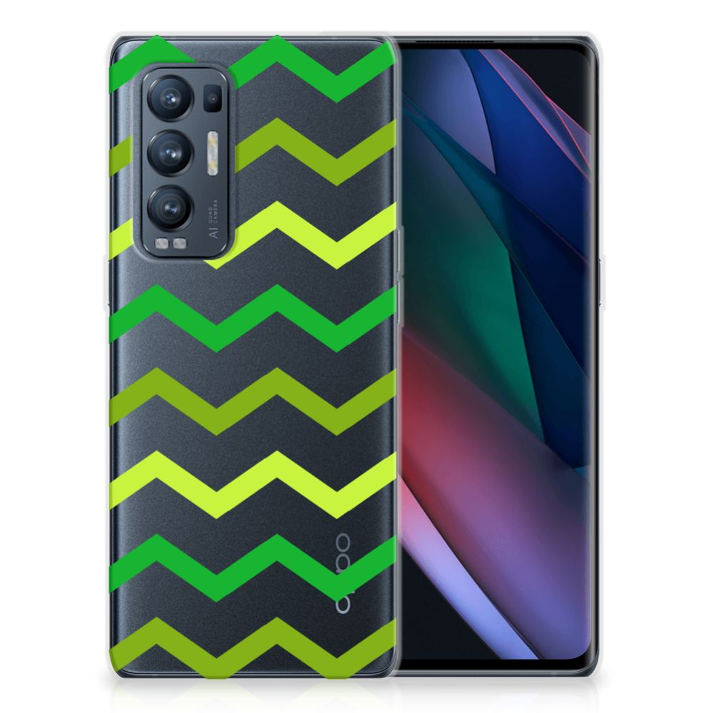 OPPO Find X3 Neo TPU bumper Zigzag Groen B2C Telecom