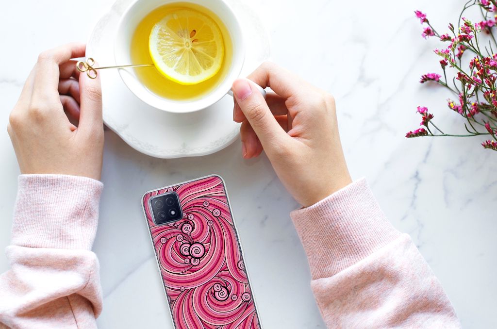 OPPO A53 5G | OPPO A73 5G Hoesje maken Swirl Pink B2C Telecom