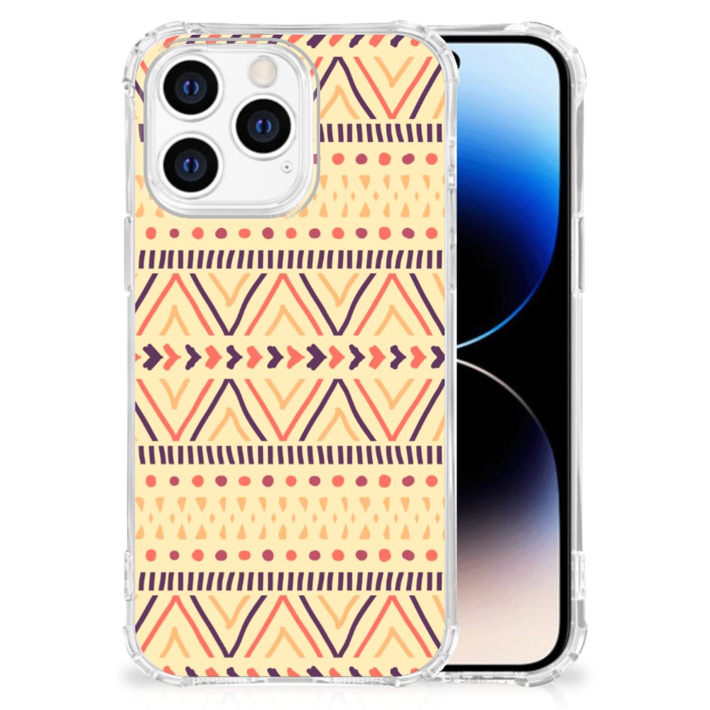 iPhone 14 Pro Doorzichtige Silicone Hoesje Aztec Yellow