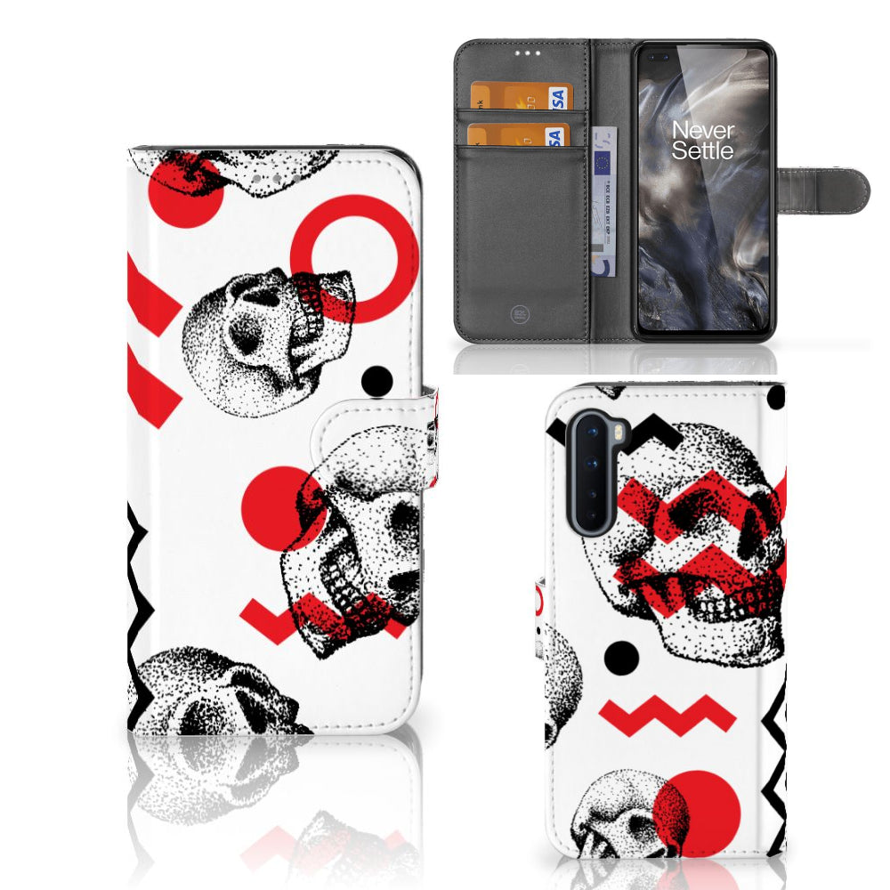 Telefoonhoesje met Naam OnePlus Nord Skull Red