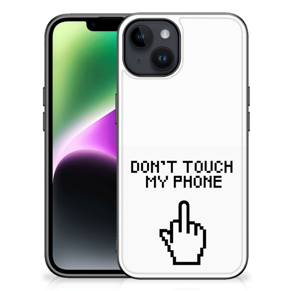 iPhone 15 Telefoon Hoesje Finger Don't Touch My Phone