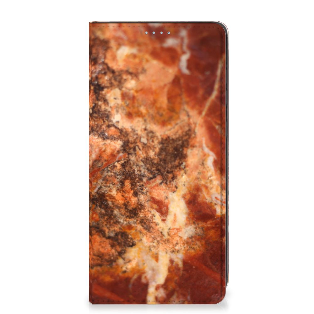 Samsung Galaxy A21s Standcase Marmer Bruin