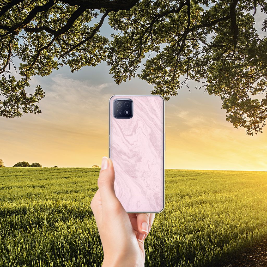OPPO A53 5G | OPPO A73 5G TPU Siliconen Hoesje Marble Pink B2C Telecom