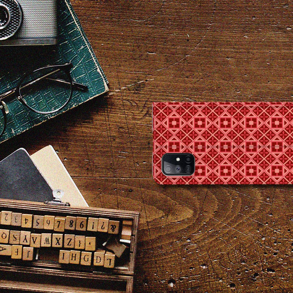 Samsung Galaxy M51 Hoesje met Magneet Batik Rood - B2C Telecom
