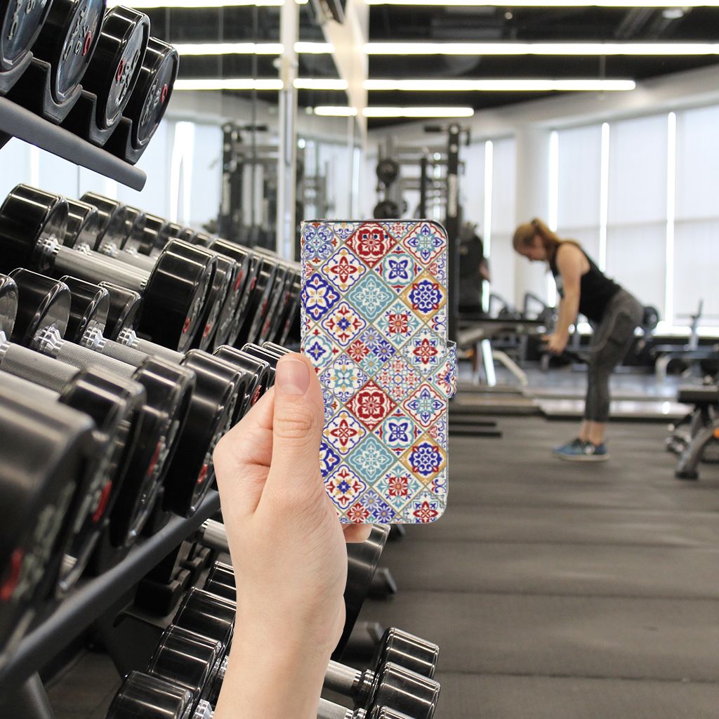 Samsung Galaxy S8 Bookcase Tiles Color