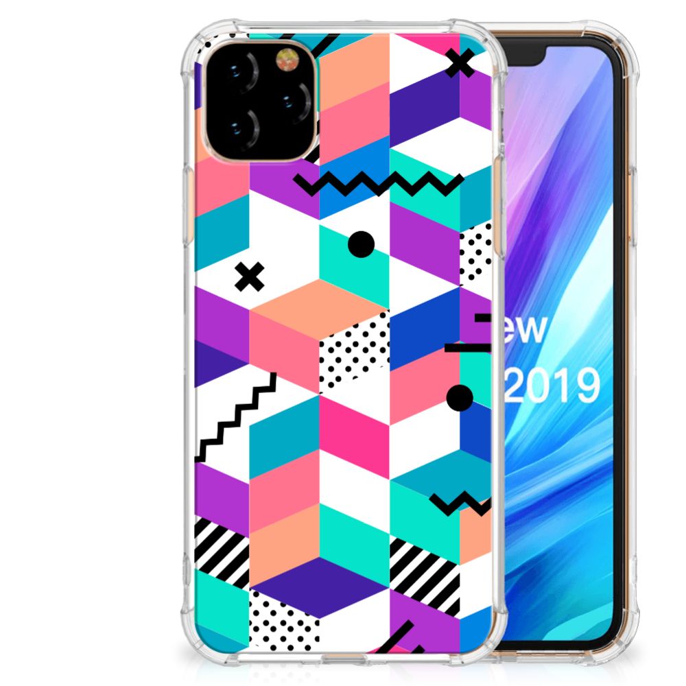 Apple iPhone 11 Pro Max Shockproof Case Blokken Kleurrijk