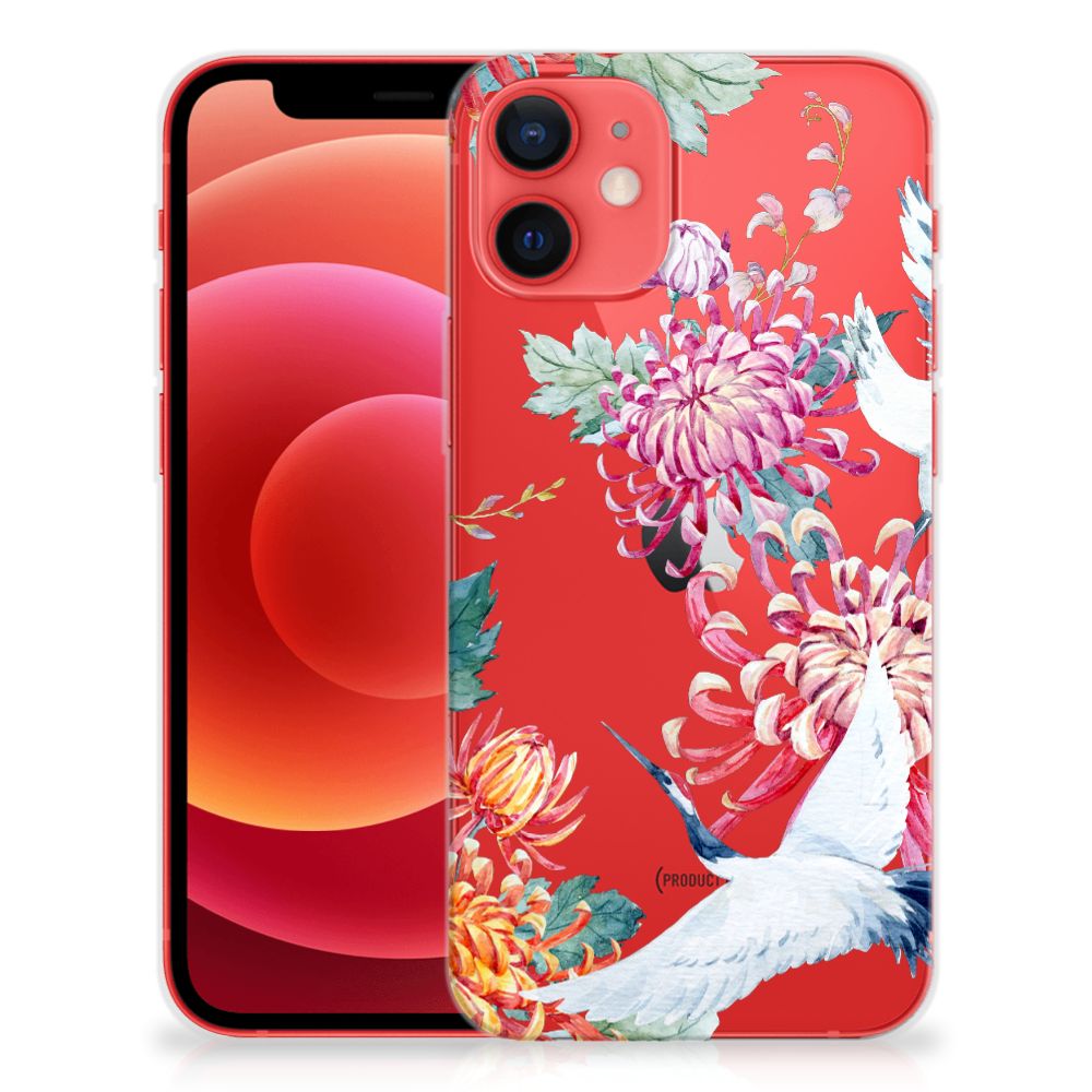 iPhone 12 Mini TPU Hoesje Bird Flowers