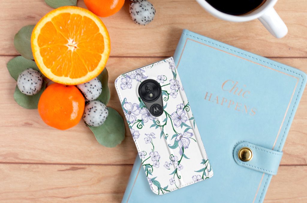 Motorola Moto G7 Play Uniek Smart Cover Blossom White