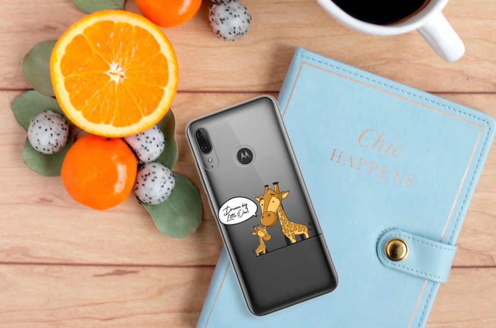 Motorola Moto E6 Plus Telefoonhoesje met Naam Giraffe