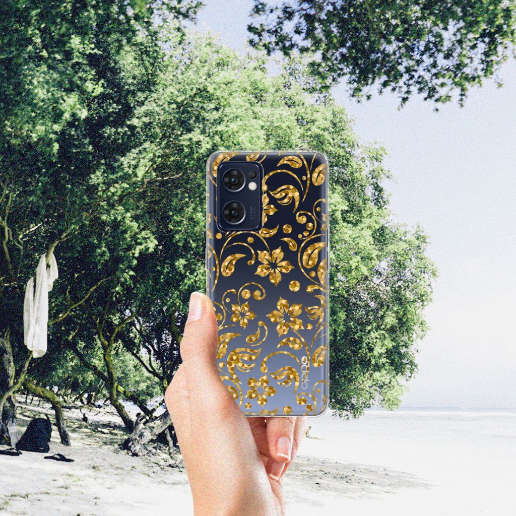 OPPO Reno 7 5G | Find X5 Lite TPU Case Gouden Bloemen