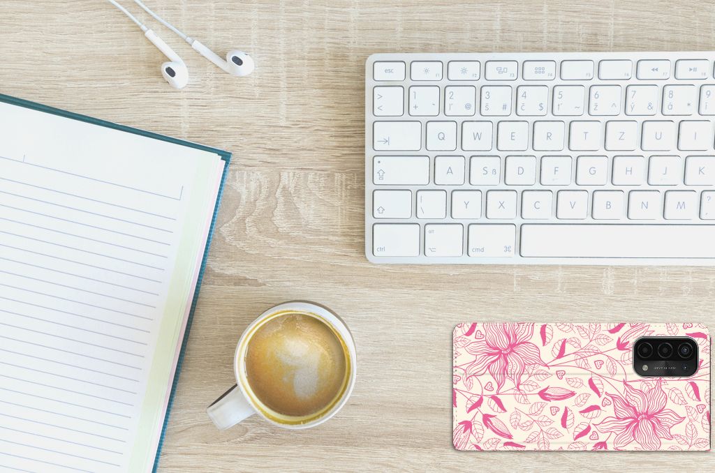 OPPO A54 5G | A74 5G | A93 5G Smart Cover Pink Flowers - B2C Telecom