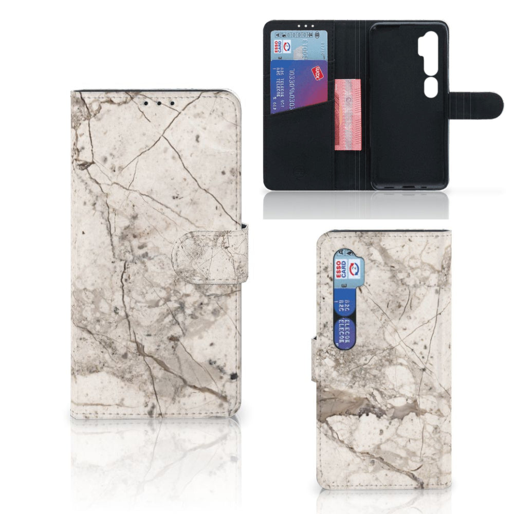 Xiaomi Mi Note 10 Pro Bookcase Marmer Beige