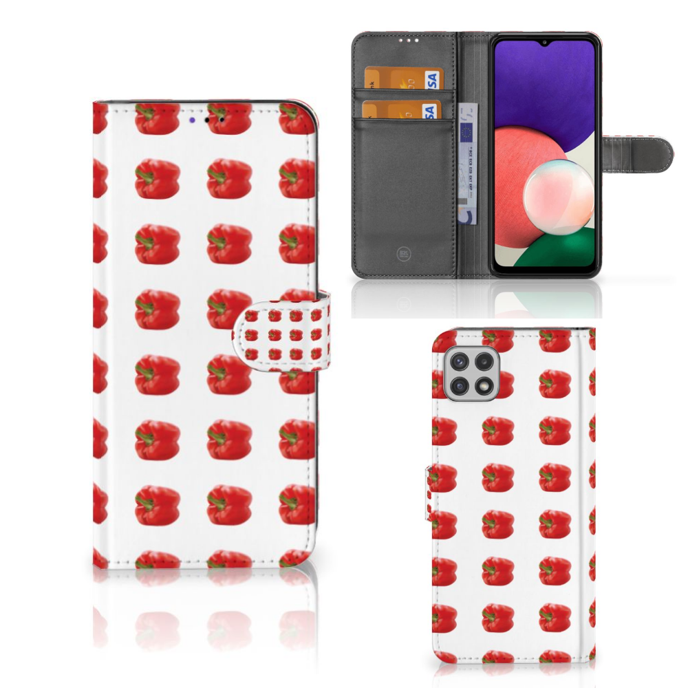 Samsung Galaxy A22 5G Book Cover Paprika Red