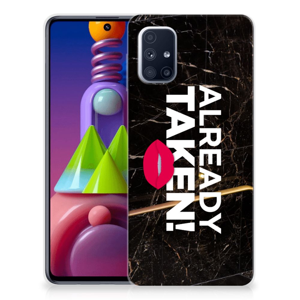 Samsung Galaxy M51 Siliconen hoesje met naam Already Taken Black