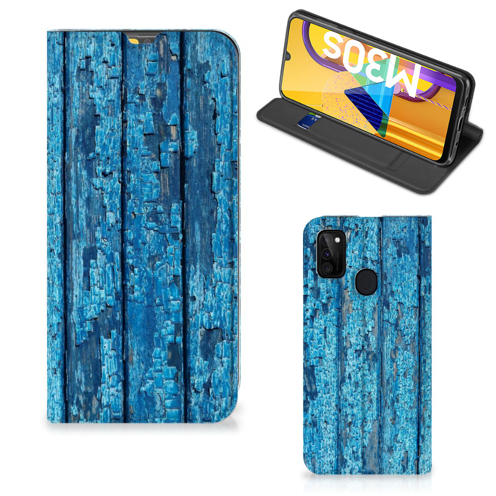 Samsung Galaxy M30s | M21 Book Wallet Case Wood Blue - B2C Telecom
